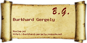 Burkhard Gergely névjegykártya